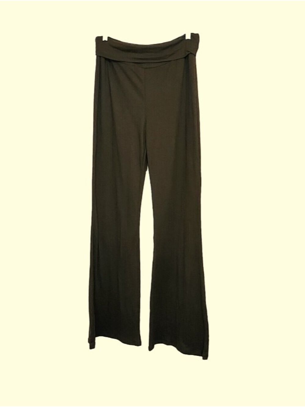 Briavia Wide Leg High-Waisted Knit Yoga Pants Olive Green Large Tall